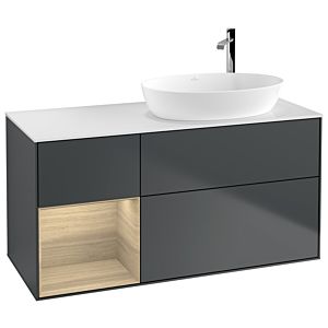 Villeroy and Boch Finion Villeroy and Boch Finion F921PCHG 120cm, cover plate white matt, shelves Oak Veneer , midnight Blue Matt Lacquer