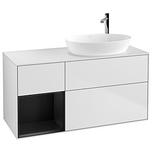 Villeroy and Boch Finion Villeroy and Boch Finion F921PDMT 120cm, cover plate white matt, shelves black matt lacquer, white matt lacquer