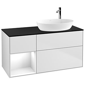 Villeroy and Boch Finion Villeroy and Boch Finion F922GFMT 120cm, cover plate black matt, shelves Glossy white lacquer, white matt lacquer