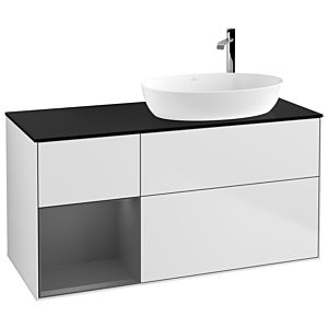 Villeroy and Boch Finion Villeroy and Boch Finion F922GKMT 120cm, cover plate black matt, shelves anthracite matt lacquer, white matt lacquer