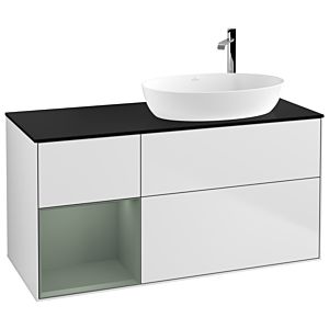 Villeroy and Boch Finion Villeroy and Boch Finion F922GMMT 120cm, cover plate black matt, shelves olive matt lacquer, white matt lacquer
