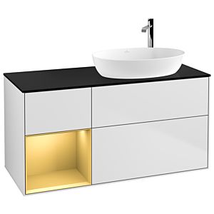 Villeroy and Boch Finion Villeroy and Boch Finion F922HFMT 120cm, cover plate black matt, shelves gold matt lacquer, white matt lacquer