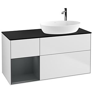Villeroy and Boch Finion Villeroy and Boch Finion F922HGMT 120cm, cover plate black matt, shelves midnight matt lacquer, white matt lacquer