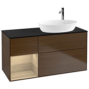 Villeroy and Boch Finion Villeroy and Boch Finion F922PCGN 120cm, cover plate black matt, shelves Oak Veneer , Oak Veneer veneer