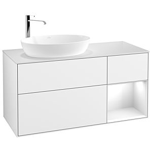 Villeroy and Boch Finion Villeroy and Boch Finion F931GFGF 120cm, cover plate white matt, shelves Glossy white lacquer, Glossy white lacquer