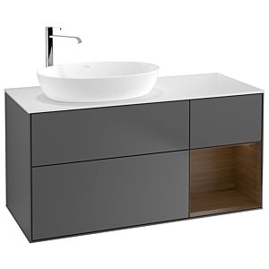 Villeroy and Boch Finion Villeroy and Boch Finion F931GNGK 120cm, cover plate white matt, shelves Walnut Veneer , anthracite matt