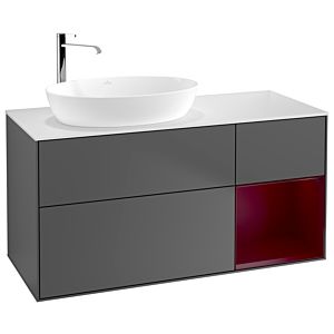 Villeroy and Boch Finion Villeroy and Boch Finion F931HBGK 120cm, cover plate white matt, shelves Peony matt lacquer, anthracite matt