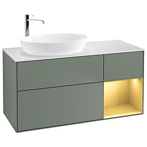Villeroy and Boch Finion Villeroy and Boch Finion F931HFGM 120cm, cover plate white matt, shelves gold matt lacquer, Olive Matt Lacquer