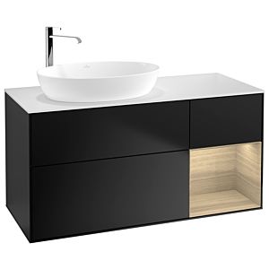 Villeroy and Boch Finion Villeroy and Boch Finion F931PCPD 120cm, cover plate white matt, shelves Oak Veneer , black matt lacquer