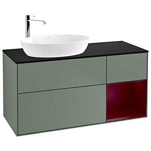 Villeroy and Boch Finion Villeroy and Boch Finion F932HBGM 120cm, cover plate black matt, shelves Peony matt lacquer, Olive Matt Lacquer