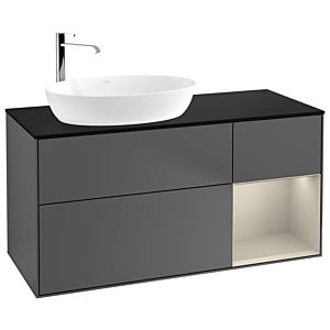 Villeroy and Boch Finion Villeroy and Boch Finion F932HHGK 120cm, cover plate black matt, shelves sand matt lacquer, anthracite matt