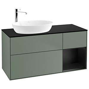 Villeroy and Boch Finion Villeroy and Boch Finion F932PDGM 120cm, cover plate black matt, shelves black matt lacquer, Olive Matt Lacquer
