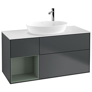 Villeroy and Boch Finion Villeroy and Boch Finion F941GMHG 120cm, cover plate white matt, shelves olive matt lacquer, midnight Blue Matt Lacquer