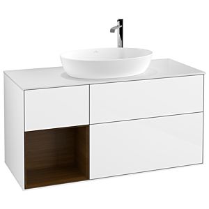 Villeroy and Boch Finion Villeroy and Boch Finion F941GNGF 120cm, cover plate white matt, shelves Walnut Veneer , glossy white lacquer
