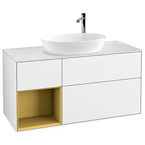 Villeroy and Boch Finion Villeroy and Boch Finion F941HFGF 120cm, cover plate white matt, shelves gold matt lacquer, glossy white lacquer