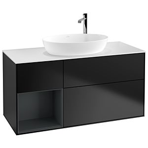 Villeroy and Boch Finion Villeroy and Boch Finion F941HGPD 120cm, cover plate white matt, shelves midnight matt lacquer, black matt lacquer