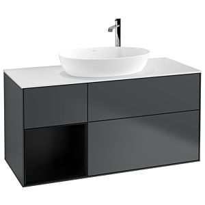 Villeroy and Boch Finion Villeroy and Boch Finion F941PDHG 120cm, cover plate white matt, shelves black matt lacquer, midnight Blue Matt Lacquer