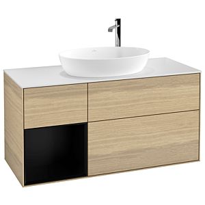 Villeroy and Boch Finion Villeroy and Boch Finion F941PDPC 120cm, cover plate white matt, shelves black matt lacquer, Oak Veneer