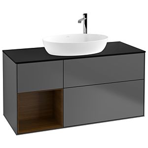 Villeroy and Boch Finion Villeroy and Boch Finion F942GNGK 120cm, cover plate black matt, shelves Walnut Veneer , anthracite matt