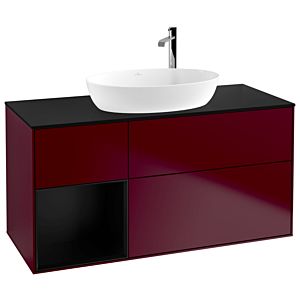 Villeroy and Boch Finion Villeroy and Boch Finion F942PDHB 120cm, cover plate black matt, shelves black matt lacquer, Peony Matt