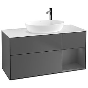 Villeroy and Boch Finion Villeroy and Boch Finion F951GKGK 120cm, cover plate white matt, shelves anthracite matt lacquer, anthracite matt