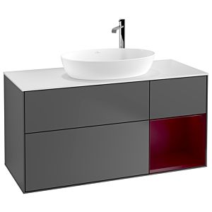 Villeroy and Boch Finion Villeroy and Boch Finion F951HBGK 120cm, cover plate white matt, shelves Peony matt lacquer, anthracite matt