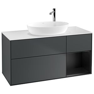 Villeroy and Boch Finion Villeroy and Boch Finion F951PDHG 120cm, cover plate white matt, shelves black matt lacquer, midnight Blue Matt Lacquer