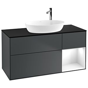 Villeroy and Boch Finion Villeroy and Boch Finion F952GFHG 120cm, cover plate black matt, shelves Glossy white lacquer, Midnight Blue Matt Lacquer