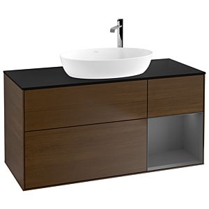 Villeroy and Boch Finion Villeroy and Boch Finion F952GKGN 120cm, cover plate black matt, shelves anthracite matt lacquer, walnut veneer
