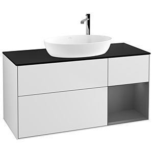 Villeroy and Boch Finion Villeroy and Boch Finion F952GKMT 120cm, cover plate black matt, shelves anthracite matt lacquer, white matt lacquer