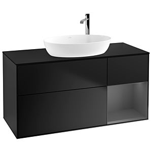 Villeroy and Boch Finion Villeroy and Boch Finion F952GKPD 120cm, cover plate black matt, shelves anthracite matt lacquer, black matt lacquer