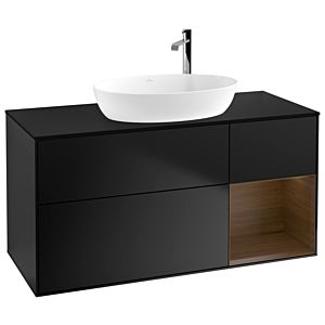 Villeroy and Boch Finion Villeroy and Boch Finion F952GNPD 120cm, cover plate black matt, shelves Walnut Veneer , black matt lacquer