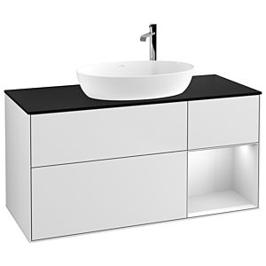 Villeroy and Boch Finion Villeroy and Boch Finion F952MTMT 120cm, cover plate black matt, shelves white matt lacquer, white matt lacquer