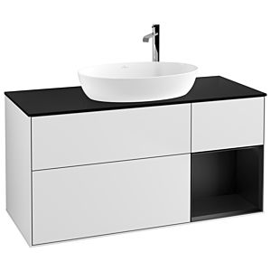 Villeroy and Boch Finion Villeroy and Boch Finion F952PDMT 120cm, cover plate black matt, shelves black matt lacquer, white matt lacquer