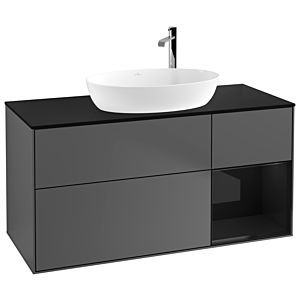 Villeroy and Boch Finion Villeroy and Boch Finion F952PHGK 120cm, cover plate black matt, shelves Glossy black lacquer, anthracite matt