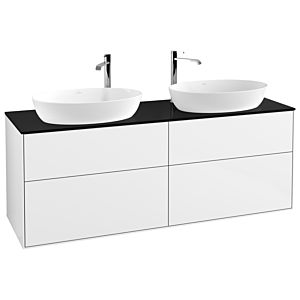 Villeroy und Boch Finion Waschtischunterschrank F96200GF 160x60,3cm, Abdeckplatte black matt, Glossy white lacquer