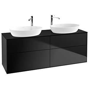 Villeroy und Boch Finion Waschtischunterschrank F96200PD 160x60,3cm, Abdeckplatte black matt, Black matt lacquer