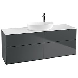 Villeroy und Boch Finion Waschtischunterschrank F97100HG 160x60,3cm, Abdeckplatte white matt, Midnight Blue Matt Lacquer