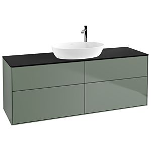 Villeroy und Boch Finion Waschtischunterschrank F97200GM 160x60,3cm, Abdeckplatte black matt, Olive Matt Lacquer