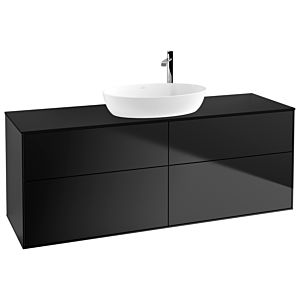 Villeroy und Boch Finion Waschtischunterschrank F97200PD 160x60,3cm, Abdeckplatte black matt, Black matt lacquer