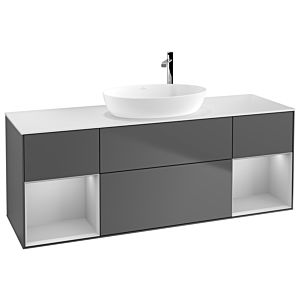 Villeroy and Boch Finion Villeroy and Boch Finion F981GJGK 160cm, cover plate white matt, shelves light gray matt lacquer, anthracite matt