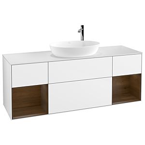 Villeroy and Boch Finion Villeroy and Boch Finion F981GNGF 160cm, cover plate white matt, shelves Walnut Veneer , glossy white lacquer