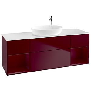 Villeroy et Boch Finion Villeroy et Boch F981HBHB 160cm, plaque de recouvrement blanc mat, étagères Peony laqué mat, Peony Matt