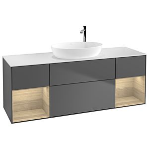 Villeroy and Boch Finion Villeroy and Boch Finion F981PCGK 160cm, cover plate white matt, shelves Oak Veneer , anthracite matt