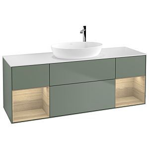 Villeroy and Boch Finion Villeroy and Boch Finion F981PCGM 160cm, cover plate white matt, shelves Oak Veneer , Olive Matt Lacquer