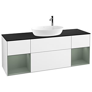 Villeroy and Boch Finion Villeroy and Boch Finion F982GMGF 160cm, cover plate black matt, shelves olive matt lacquer, glossy white lacquer
