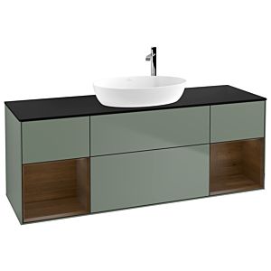 Villeroy and Boch Finion Villeroy and Boch Finion F982GNGM 160cm, cover plate black matt, shelves Walnut Veneer , Olive Matt Lacquer