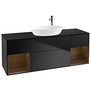 Villeroy and Boch Finion Villeroy and Boch Finion F982GNPD 160cm, cover plate black matt, shelves Walnut Veneer , black matt lacquer