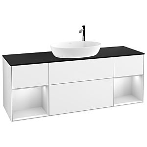 Villeroy and Boch Finion Villeroy and Boch Finion F982MTGF 160cm, cover plate black matt, shelves white matt lacquer, glossy white lacquer