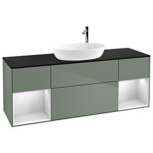 Villeroy and Boch Finion Villeroy and Boch Finion F982MTGM 160cm, cover plate black matt, shelves white matt lacquer, Olive Matt Lacquer